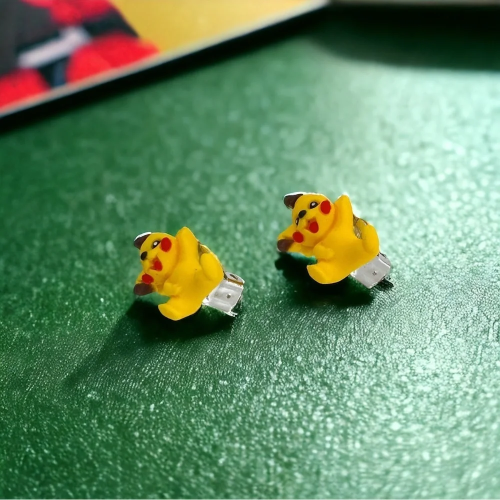 Brand New Polymer Clay Pokémon Clip-on Earrings - Adorable Accessory! Pikachu